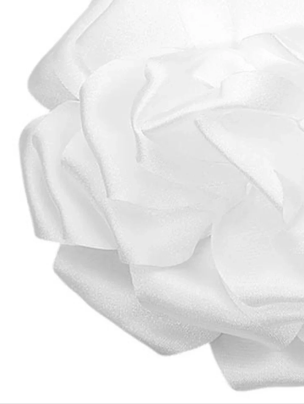 White Fabric Rose Flower Brooch Pin Hairclip 3D Womens Statement Accessory